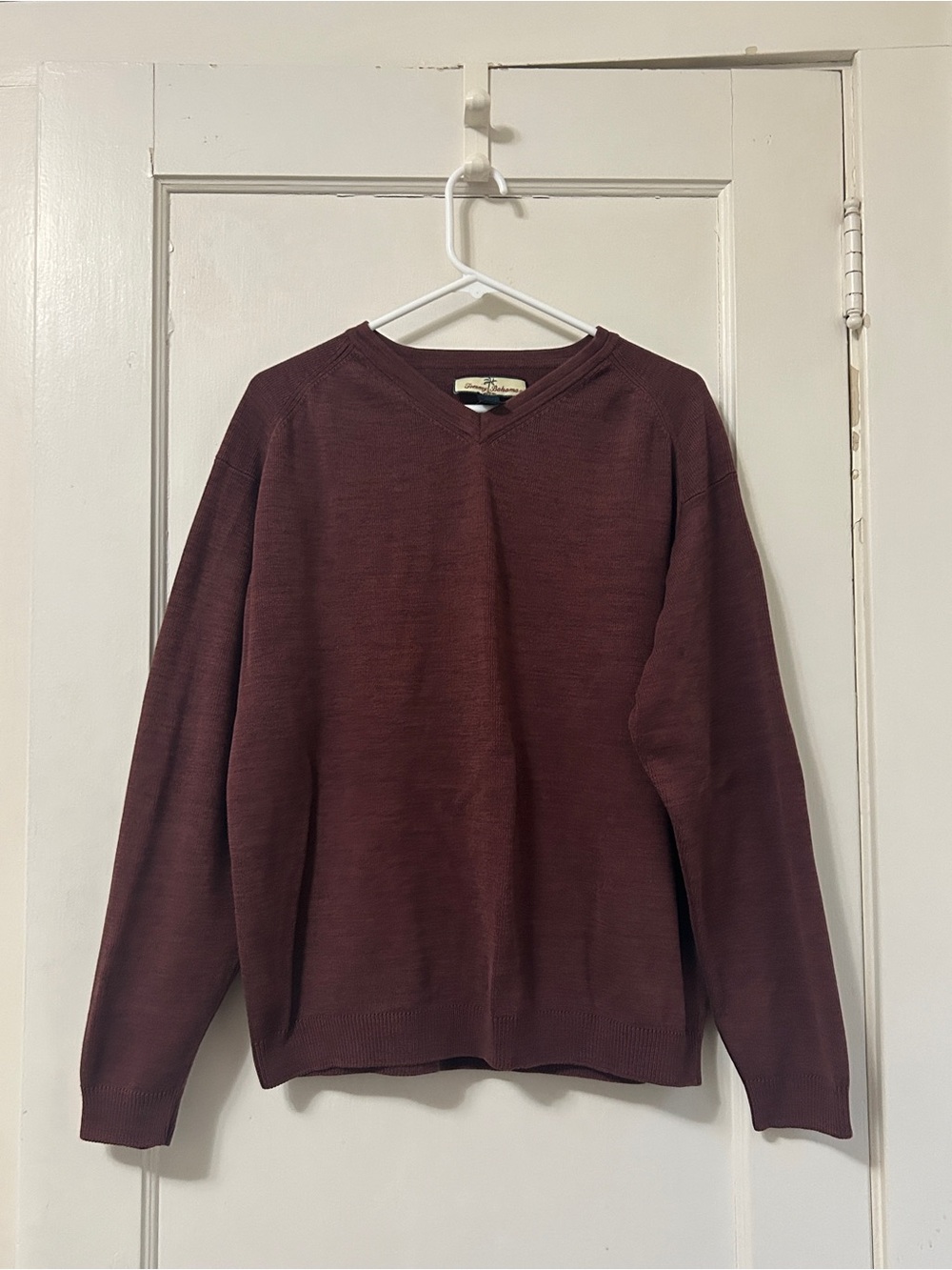 Tommy Bahama Men's V-Neck Sweater in Burgundy